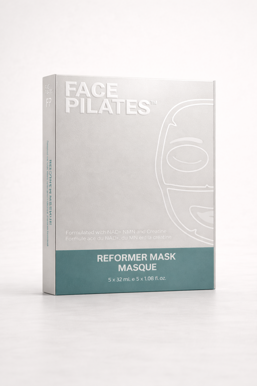 Face Pilates Reformer Face mask box against a light background