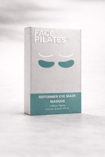 picture of face pilates reformer eye mask box against a white background