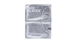 A silver metallic package of Face Pilates Reformer Mask Masque, featuring a white printed graphic of a face mask and product details, set against a plain white background.