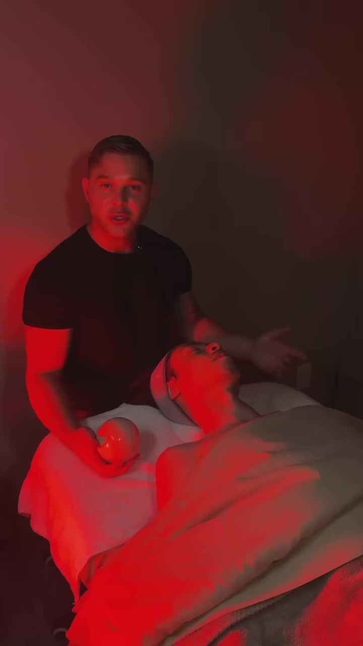 Thomas Tullo inventor of face pilates explaining the reason behind the treatment.